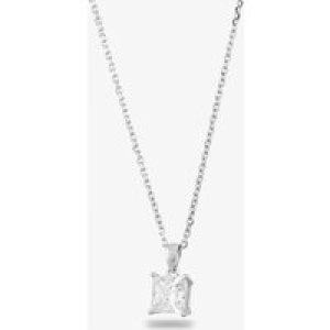 Starbright Silver 8mm Four Claw Square-cut cubic Zirconia Pendant E304P-8x8M 3A
