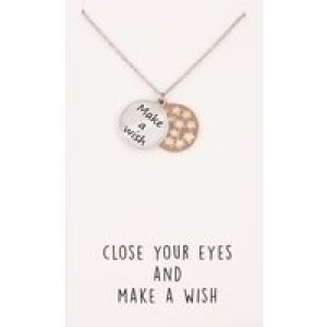 Sentiments Close Your Eyes and Make A Wish Two-Tone Pendant 18517