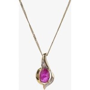 9ct Yellow Gold Ruby and Diamond Swirl Pendant P1860/7-10 RUBY