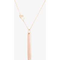 Isabella Verona Rose Gold tone Heart Station Bar Pendant NES-974-3 - Image 2