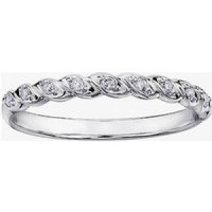 9ct White Gold 0.08ct Diamond Rope Half Eternity Ring CH565WG-10 K
