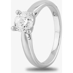Starbright Silver 5mm Four Claw Round Cubic Zirconia Ring R6025(5M) 3A (56)