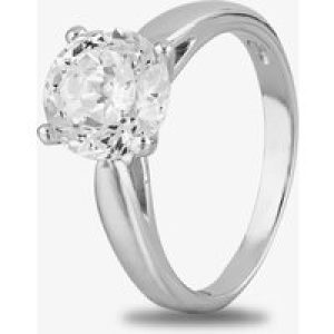 Starbright Silver 8mm Four Claw Round Cubic Zirconia Ring R6025(8M) 3A(55)