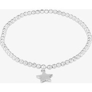 Isabella Verona Sterling Silver Beaded 17.5cm Star Elastic Bracelet SBETSRL17Y-STAR-S (MED)
