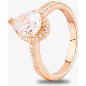 Starbright Rose Pear-Cut Cubic Zirconia Halo Shouldered Ring R6163 3A RGP 52