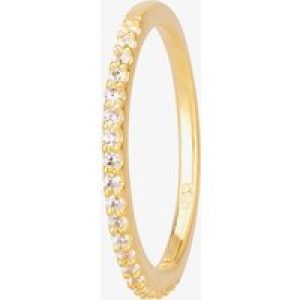 Starbright Gold Cubic Zirconia Claw Set Narrow Half Eternity Ring R6843 3A GP 54