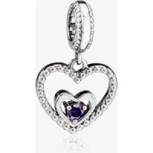 Rosa Lea February Birthstone Heart Dangle Charm AM-2THB004204-Purple