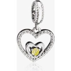 Rosa Lea November Birthstone Heart Dangle Charm AM-2THB004204-Yellow