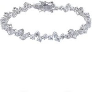 Silver Cubic Zirconia Cluster Bracelet