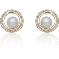 9ct Yellow Gold Pearl And Cubic Zirconia Stud Earrings - Image 2