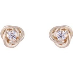 9ct Yellow Gold Cubic Zirconia Knot Stud Earrings