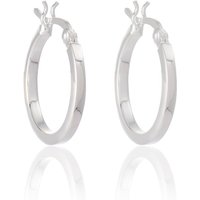 Silver Medium Flat Hoops - Image 2