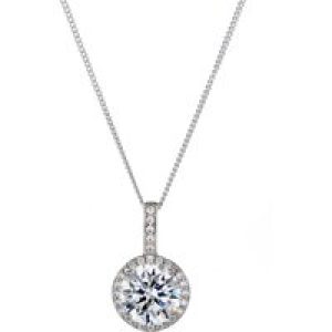 Silver Sensible Minimize Cubic Zirconia Halo Pendant
