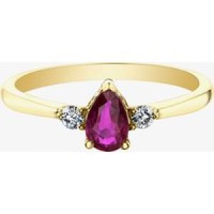 9ct Yellow Gold Ruby 0.08ct Diamond Ring 31036/58-9 M