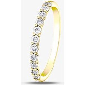 9ct Two Colour Gold 0.05ct Diamond Half Eternity Ring 50L67WG/05-10 N