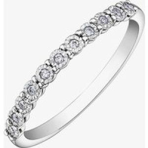 9ct White Gold 0.05ct Diamond Half Eternity Ring 50L67WG/05-10 9W N