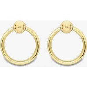 9ct Yellow Gold Ball & Hoop Stud Dropper Earrings ER432