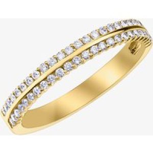 9ct Yellow Gold 0.50ct Diamond Two Row Half Eternity Ring 50L92/50-10 Q