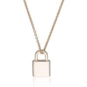 Sterling Silver Yellow Gold Plated Padlock Pendant