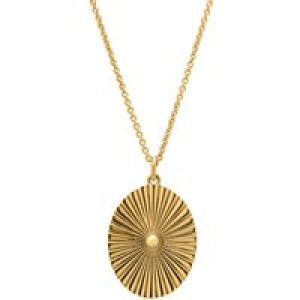 Sterling Silver Yellow Gold Plated Oval Fan Pendant