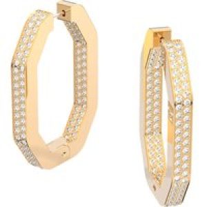 Swarovski Dextera Yellow Gold Plated Octagonal Pav&eacute; Hoop Earrings 5618304