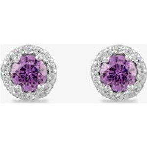 Starbright Sterling Silver Cubic Zirconia Halo Stud Earrings E442 AM