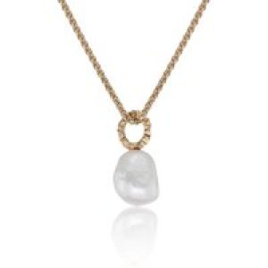 14ct Yellow Plated Silver Pearl Textured Pendant