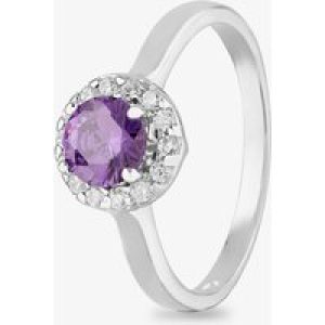 Starbright Sterling Silver Cubic Zirconia Halo Ring P8210R AM-60