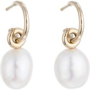 14ct Yellow Plated Silver Pearl Drop Earrings
