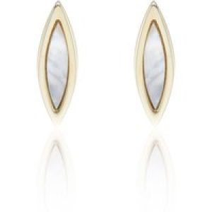9ct Yellow Gold Mom of Pearl Marquise Stud Earrings