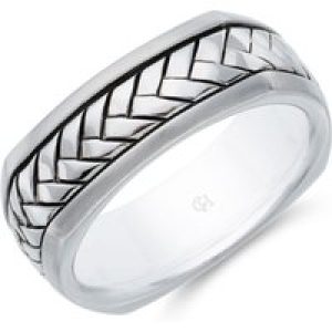 Silver Gentlemen 8mm Sq. Herringbone Ring
