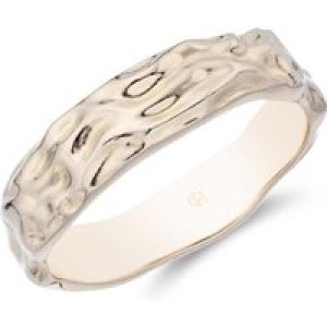 Sterling Silver Yellow Gold Plated Textured Ring