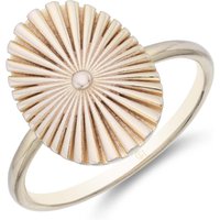 Sterling Silver Yellow Gold Plated Oval Fan Ring - Image 2