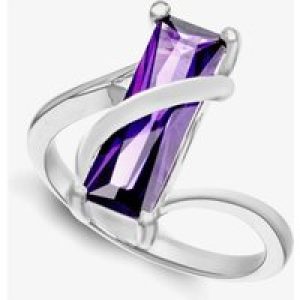 Sterling Silver Purple Crystal Wrap-Around Ring (P) 8.84.6289 P