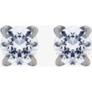 9ct White Gold 3mm Round Cubic Zirconia Stud Earrings 5-58-6329