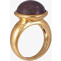 SENCE Nugget Gold Plated Round Grey Agate Ring V195 - Image 2