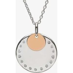 House Of Lor Silver Rose Gold Plated Cubic Zirconia Disc Pendant H-40019