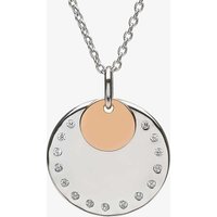 House Of Lor Silver Rose Gold Plated Cubic Zirconia Disc Pendant H-40019 - Image 2