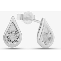 Silver Tear Drop Earrings E205C - Image 2