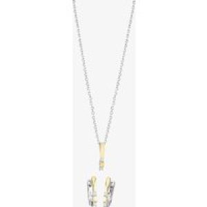 Two-tone Cubic Zirconia Bar Pendant and Earrings Set SET13967