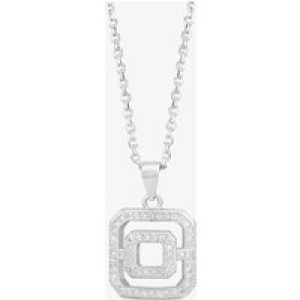 Silver Pavé Open Square Pendant P612150