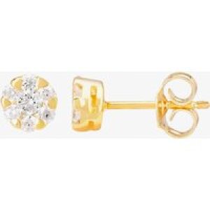 Starbright Gold Small Cubic Zirconia Floral Stud Earrings E4103(3A) GP