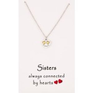 Sentiments Sisters Two-Tone Heart Pendant 17236