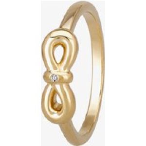 Silver Sparkle Gold Infinity Bow Ring DR346CAA2M(T) 54