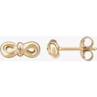 Silver Sparkle Gold Infinity Bow Stud Earrings DE346CAA0.5(T) - Image 2