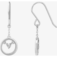 Silver Sparkle Silver Centrepoint Dropper Earrings E3301C(T) - Image 2