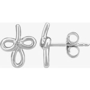 Silver Sparkle Silver Flower Petals Stud Earrings DE342C(T)