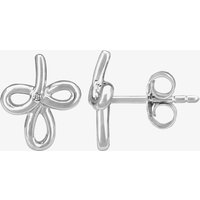 Silver Sparkle Silver Flower Petals Stud Earrings DE342C(T) - Image 2