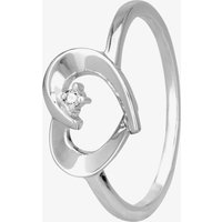 Silver Sparkle Silver Framed Heart Ring R3171C(T) 58 - Image 2