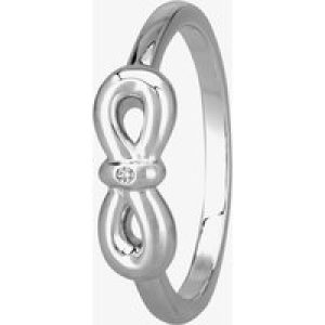 Silver Sparkle Silver Infinity Bow Ring DR346C(T) 54